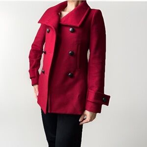 Babaton Aritzia Red Double-Breasted Wool Cashmere Coat XXS NWOT
